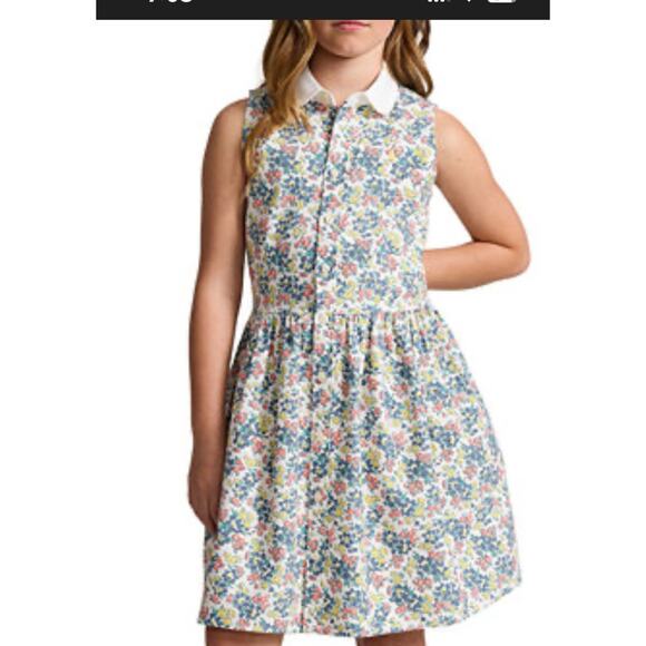 Polo Ralph Lauren Big Girls Floral Cotton Oxford Shirtdress Size 16 - Picture 2 of 12